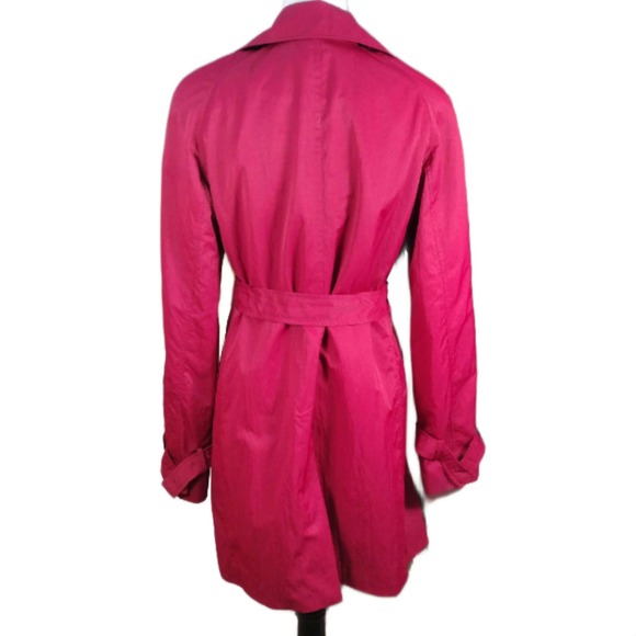 💲💸$22 Elie Tahari Burgundy Women's Large Trenchcoat Raincoat - Picture 2 of 5